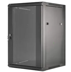Intellinet 19" Wallmount Cabinet, 15U, 600 mm (23.6 in.) Depth, Black