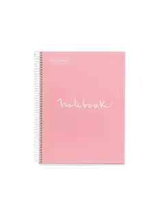 Kolegij blok Miquelrius A4 90g 80L spiralni crte Extra rigid cardboard emotions pink MR48824