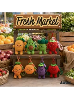 Privjesak za ključeve iTotal heklani Fresh market naranča Olly XL3455G