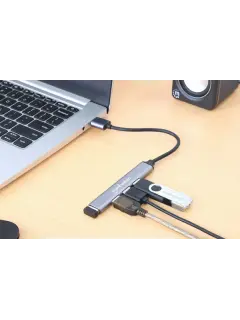 Manhattan Hub 4-Port, 1xUSB 3.0, 3xUSB 2.0, sivi