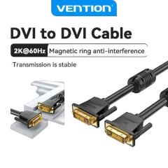 Vention Cotton Braided DVI-D (24 1) Male to Male Cable 3m, Black