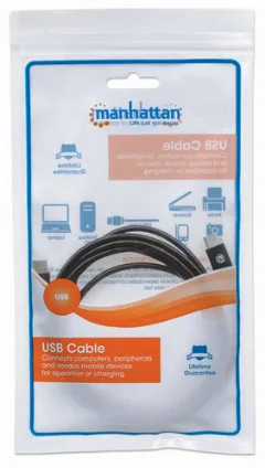 Manhattan kabel USB 2.0 Type-C, 3A, 60W, 2m, crni