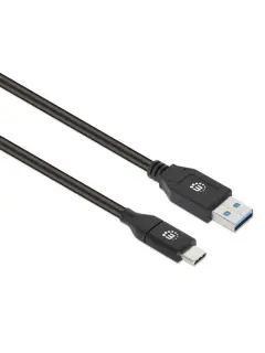 Manhattan kabel USB 3.2, USB-A na USB-C, 1m, crni