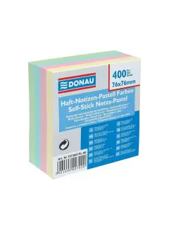Blok samoljepljivi Donua 76x76mm 400L 4 pastel boje 27366