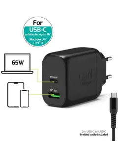 Port zidni punjač 65W type C GaN2 + USB-C kabel 2m