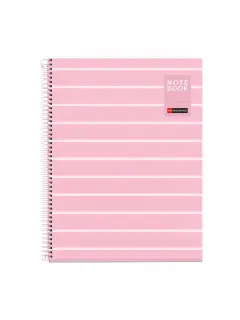 Kolegij blok Miquelrius A4 90g 80L spiralni crte Between the lines Pink MR4520
