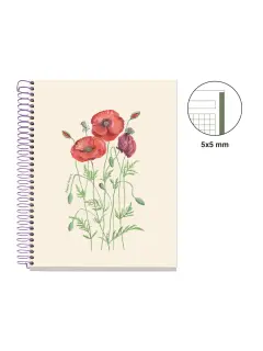 Kolegij blok Miquelrius A5 90g 80L spiralni kocke Entredos Papaver Rhoedas MR4505