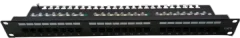 Masterlan patch panel 19" 24xRJ45, Cat6, 1U, with tie bar, black