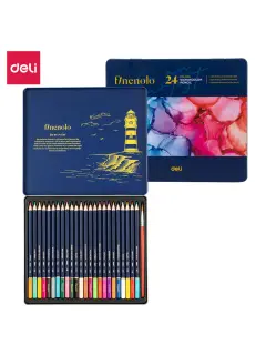 Umjetnički set Deli Finenolo akvarelne olovke 24 kom u metalnoj kutiji EC129-24