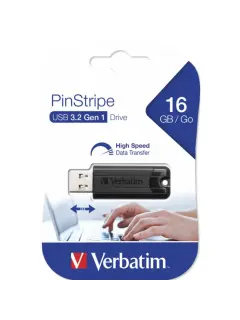 USB stick Verbatim 3.2 Gen1 #49316 16GB Pinstripe, crni