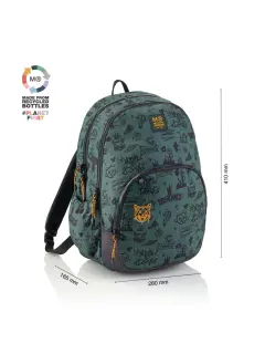 Ruksak školski Miquelrius 3 odjeljka Not Boring zeleni 27L MR19800