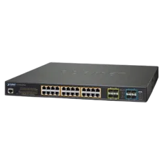 Planet L2 24-Port 10 100 1000T Ultra PoE 4-Port 10G SFP Managed Switch w Redundant Power
