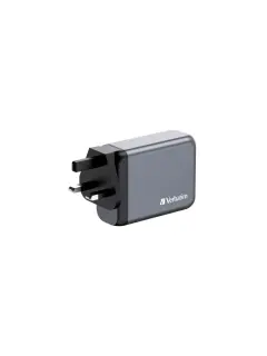 Punjač zidni Verbatim GaN #32202 2xUSB-C/PD 100W/1xUSB-A QC 3.0 (EU/UK/US)