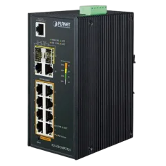 Planet Industrial 12-Port PoE Switch (8x GbE 802.3at PoE 2x GbE 2x 1G SFP Managed Switch