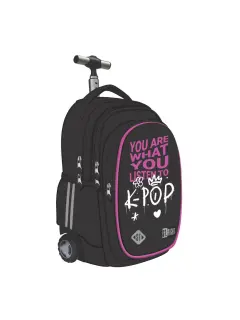 Ruksak školski St.Right na kotačiće K-POP Rhythm s pretincem za prijenosno računalo 17"