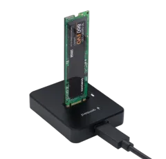 Gembird Desktop USB Type-C M.2 SATA NVME SSD drive docking station, black