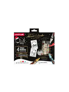 Marker Uni božićni gift set Chalk kreda marker (traditional) pwe-5m 4 kom + 2 šablone u kutiji (set 03) 4/1 302422407