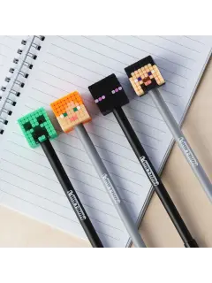 Kemijska olovka Puckator Minecraft s gumenim ukrasom (Alex/Steve/Creeper/Enderman) sortirano 24/1 PEN209