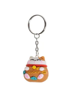 Privjesak za ključeve Puckator 3D PVC Maneki Neko mačka za sreću sortirano KEY255