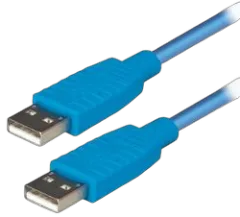 Transmedia USB 2.0 type A plug to USB type A plug, Blue, 1,2 m