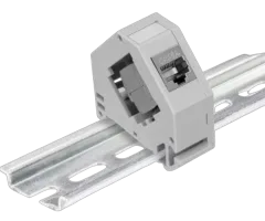 NaviaTec keystone jack holder for DIN rail, 1 port, without keystone jack