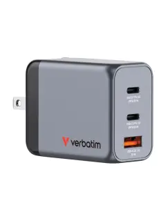 Punjač zidni Verbatim GaN #32201 2xUSB-C/PD 65W/1xUSB-A QC 3.0 (EU/UK/US)