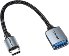 Vention USB 3.0 C Male to A Female OTG Cable 0.15M Gray Aluminum Alloy Type