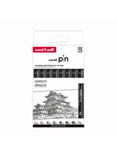 Marker Uni pin set Classic 0,03/0,1/0,3/0,5/0,7/0,9/1,2/BR mm crni 8/1
