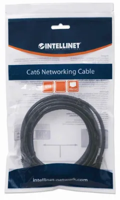 Intellinet Cat6, CCA, U/UTP, PVC, RJ45, 2m, crni