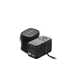 Adapter Verbatim CNT-02 GaN III #32127 Charge'n'Travel 85W, 3xUSB-C/1xUSB-A/uvlačivi USB-C kabel (EN/UK/US)