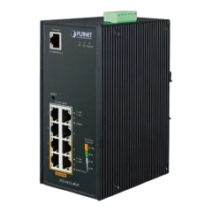 Planet Industrial 8-Port GbE Managed Switch (4x 1GbE RJ45 802.3at PoE ports 4x 1GbE RJ45 ports) (-40~75 degrees C)