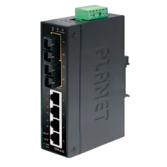 Planet Industrial 6-Port (4x 100Mbps RJ45 2x SM FX-(SC)15km) Switch, unmanaged