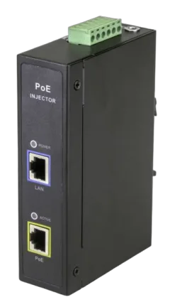 MaxLink DIN60 PoE injector - 12-48VDC, 802.3af at bt, 55V, 1.1A, 60W, 1Gbit