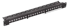 NaviaTec Cat6 Unshielded 24-Port Patch Panel, 1U with keystones