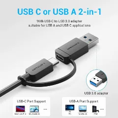 Vention USB 3.1(Gen 1) C Male to A Female OTG Cable 0.15M Black