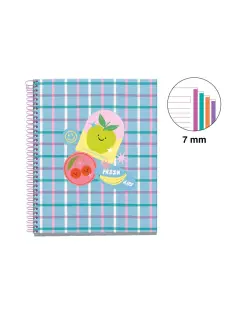 Kolegij blok Miquelrius A5 70g 100L spiralni crte Lifestyle Stickers Happy Fruits MR4291