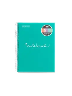 Kolegij blok Miquelrius A4 90g 120L spiralni crte Polypropylene emotions turquoise MR48570