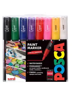 Uni pak marker Posca pc-1m osnovne boje 8/1 PVC box UNI_KOM