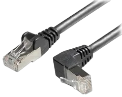 Transmedia Cat6A SFTP Patch Cable, RJ45 plug angled up, 5m