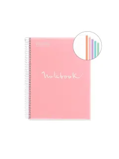 Kolegij blok Miquelrius A4 90g 120L spiralni crte Polypropylene emotions pink MR48571