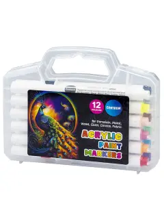 Markeri akrilni Centrum 12 boja 1-3mm u PVC kutiji 12/1 89783