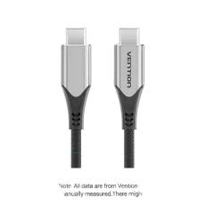 Vention USB-C to USB-C 3.1 Cotton Braided Cable 1.5M Gray