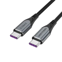 Vention USB 3.1 Gen2 C Male to C Male 5A Cable Gray Aluminum Alloy Type, 1m