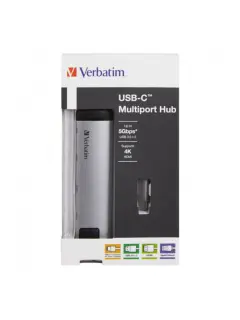 Hub Verbatim #49141 USB-C multport hub USB 3.1 Gen1 USB 3.0x2/HDMI/RJ-45