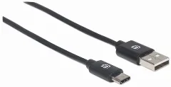 Manhattan kabel USB 2.0 Type-A to Type-C, 3m, crni