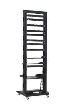 NaviaTec 19" 2 Post Open Frame Rack, 42U Black