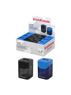 Šiljilo ErichKrause pvc dvostruko s posudicom Wave Classic sortirano 12/1