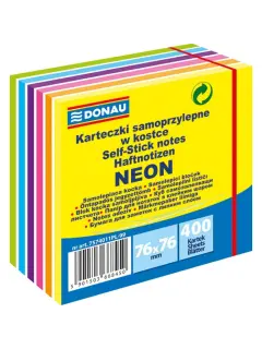 Blok samoljepljivi Donau 76x76mm 400L 6 mix neon boje 17708