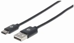 Manhattan kabel USB 2.0 Type-A to Type-C, 3m, crni