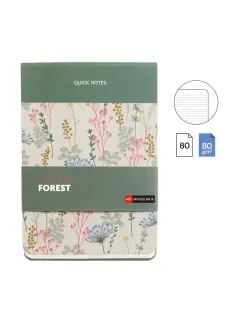 Blok Miquelrius A5 Hidden Forest ljepljeni 80L 80g/m2 crte MR7774